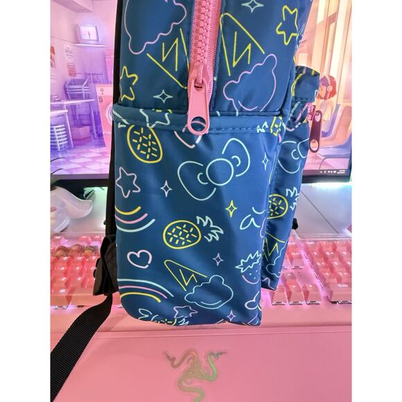 Sanrio Hello Kitty Backpack Laptop Travel 2024 Blue Neon Rainbow Fruit Ice Cream main image 7